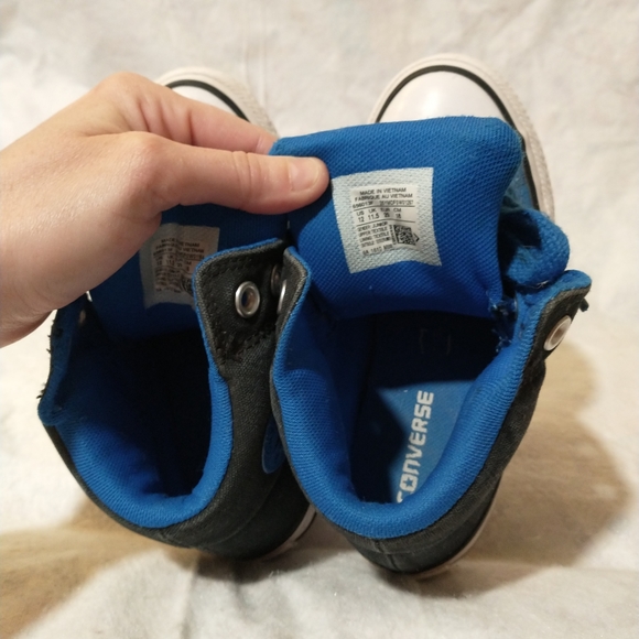 Boys Converse All Star Chuck Taylors Size 12 High Tops Blue and Black - Picture 6 of 9